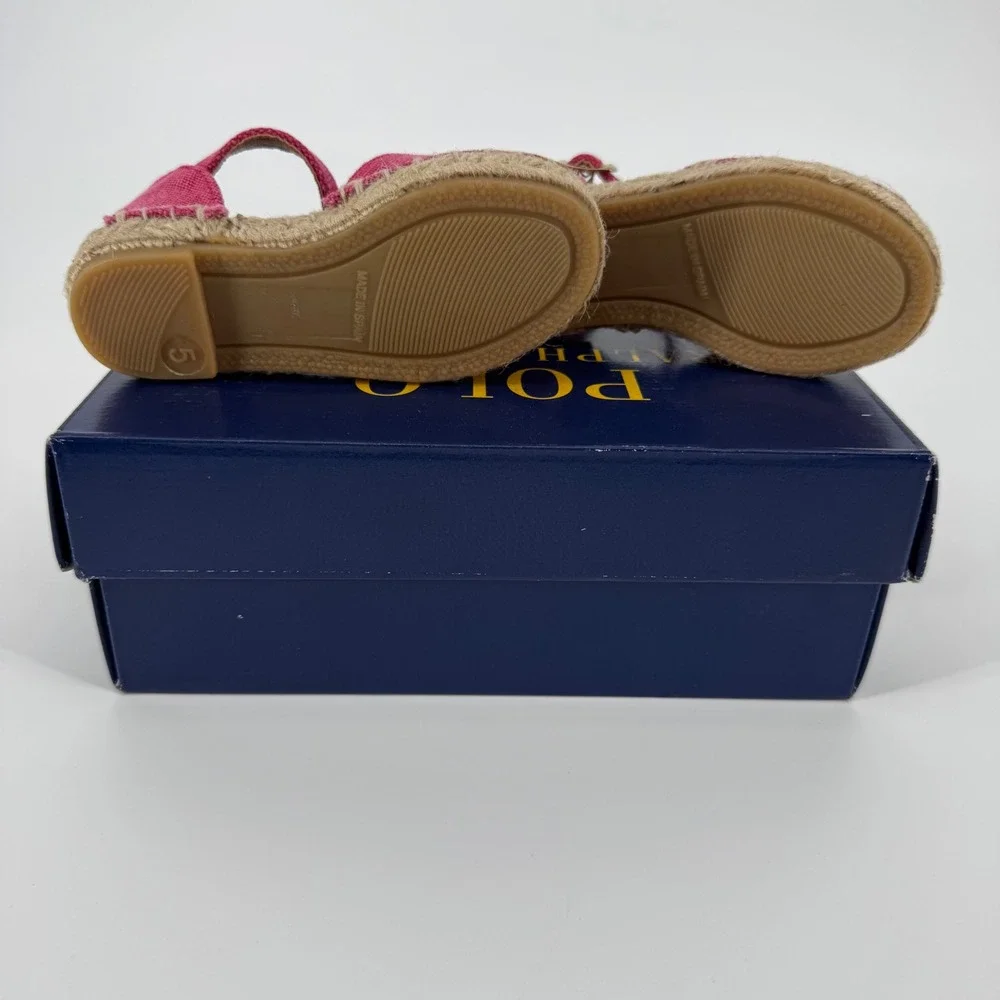 Polo Ralph Lauren Holbrook Fuchsia Pink Espadrille Sandal Toddler Sz 5 RF104214T